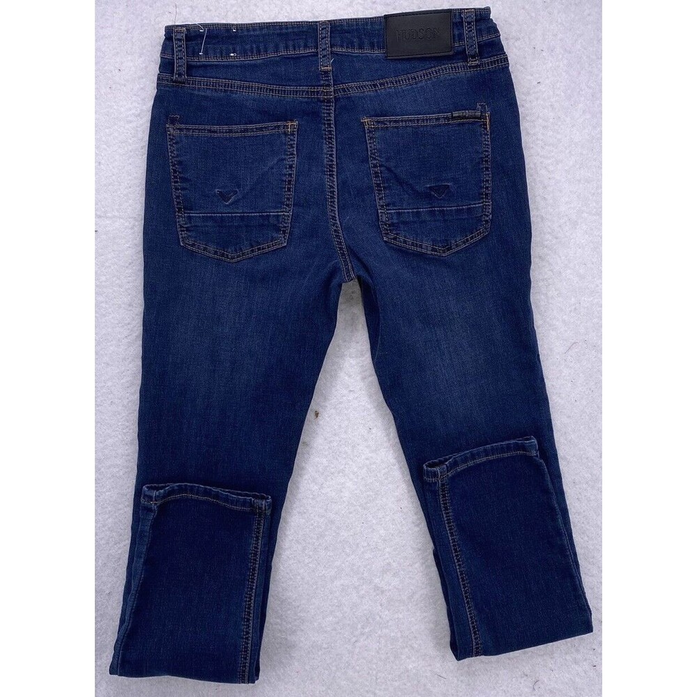 Hudson Boys Size 14 Dark Wash Stretch Skinny Jeans Denim Pants Blue Youth Kids - Picture 2 of 11